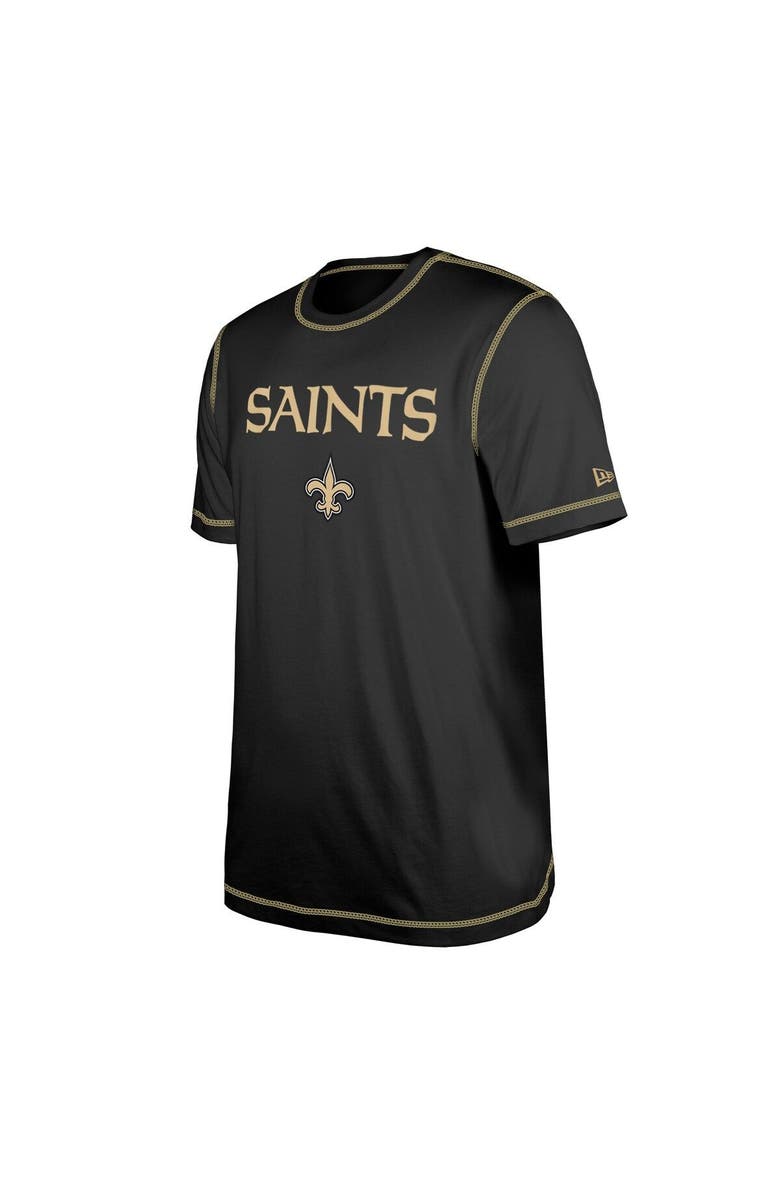 New Era Men's New Era  Black New Orleans Saints Third Down Puff Print T-Shirt, Alternate, color, Black