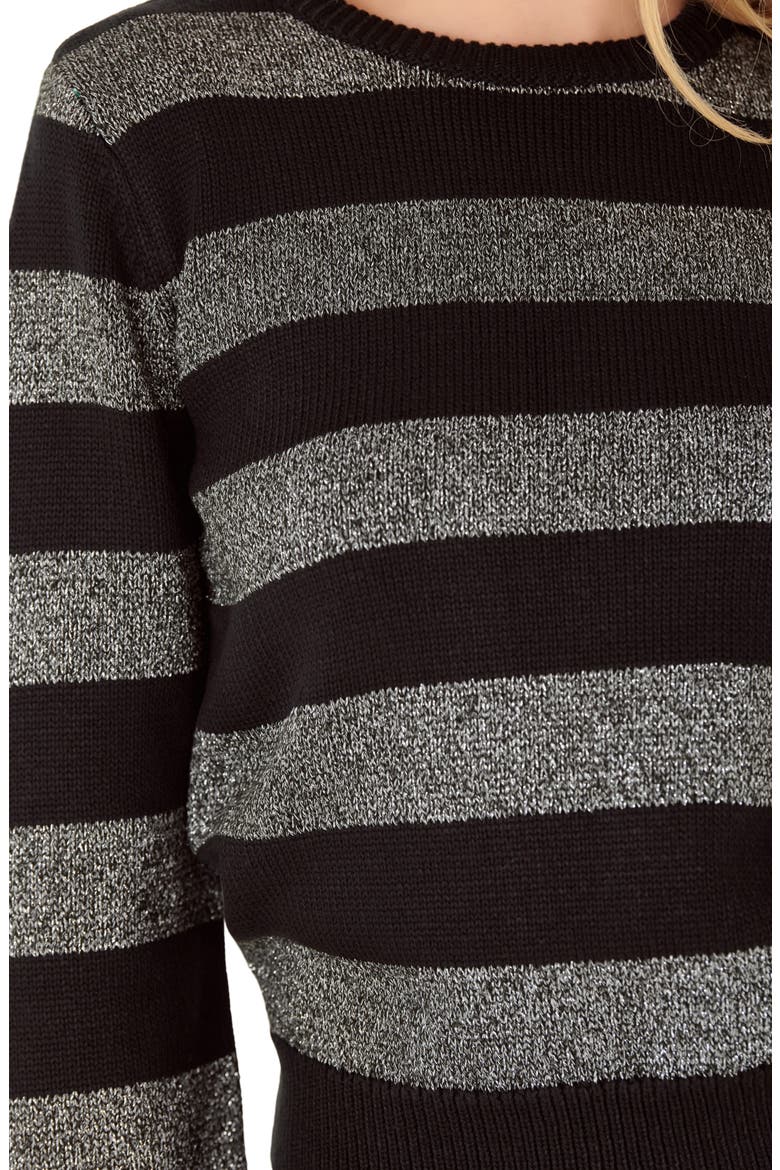 Metallic Stripe Sweater, Alternate, color, BLACK MULTI