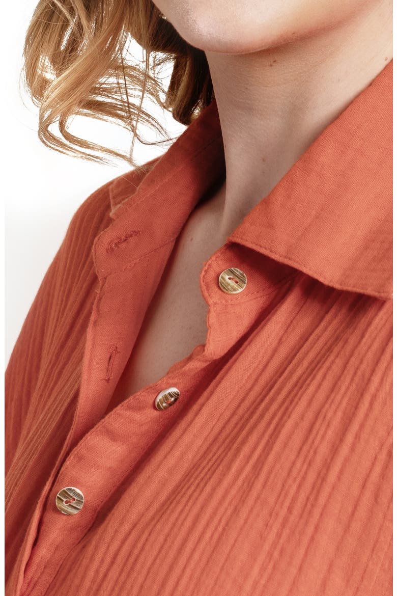 Oversize Cover-Up Shirt, Alternate, color, RED