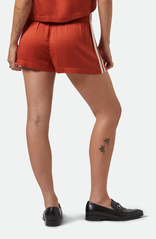 Brixton Silky Side Stripe Boxer Shorts In Orange