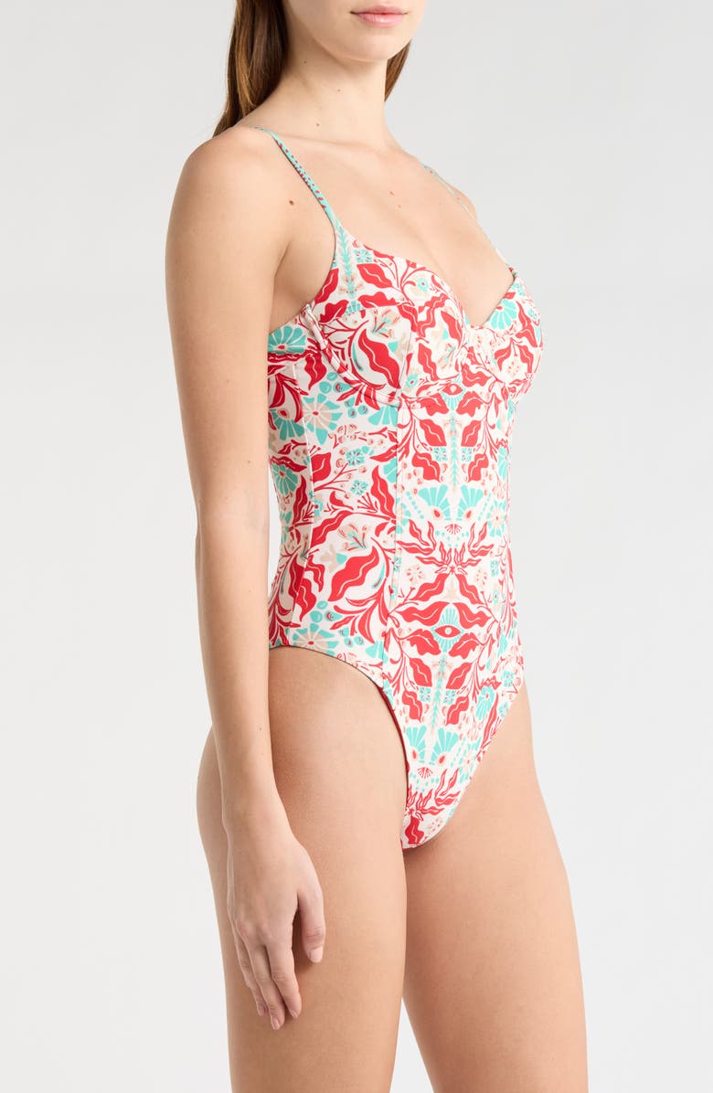 Ramy Brook Jayda Underwire One-Piece Swimsuit, Alternate, color, Flame Combo