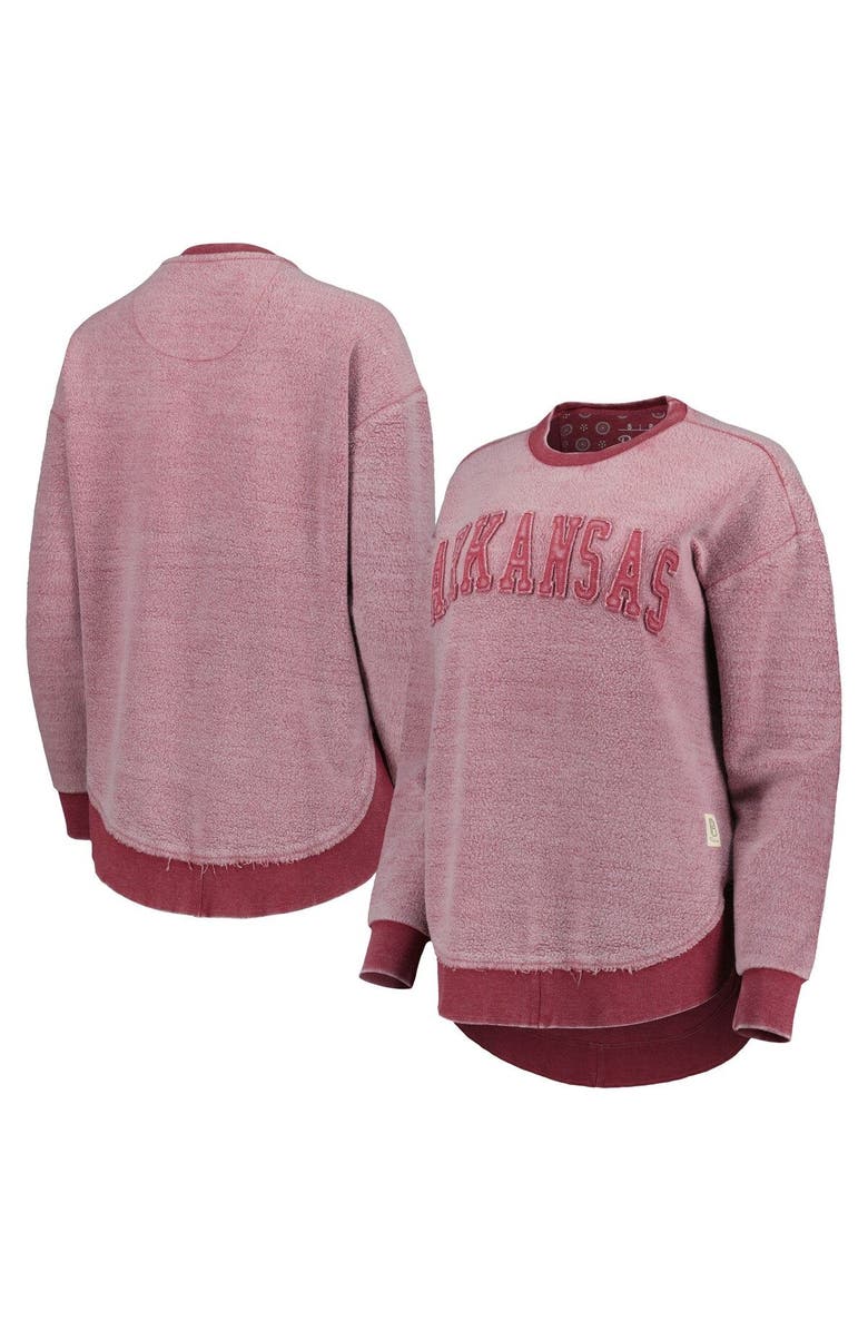 PRESSBOX Women's Pressbox Cardinal Arkansas Razorbacks Ponchoville Pullover Sweatshirt, Main, color, Cardinal