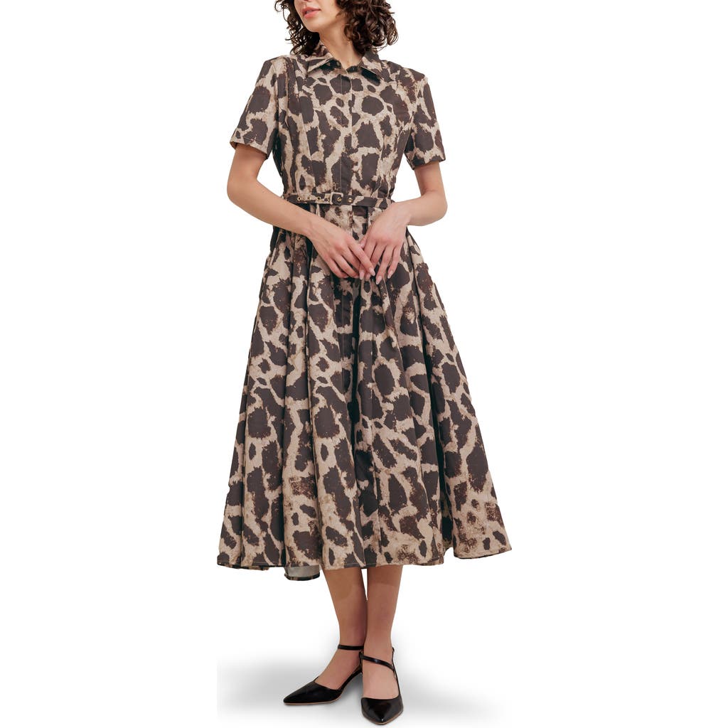 Freemarket Animal Print A-line Midi Dress In Multi