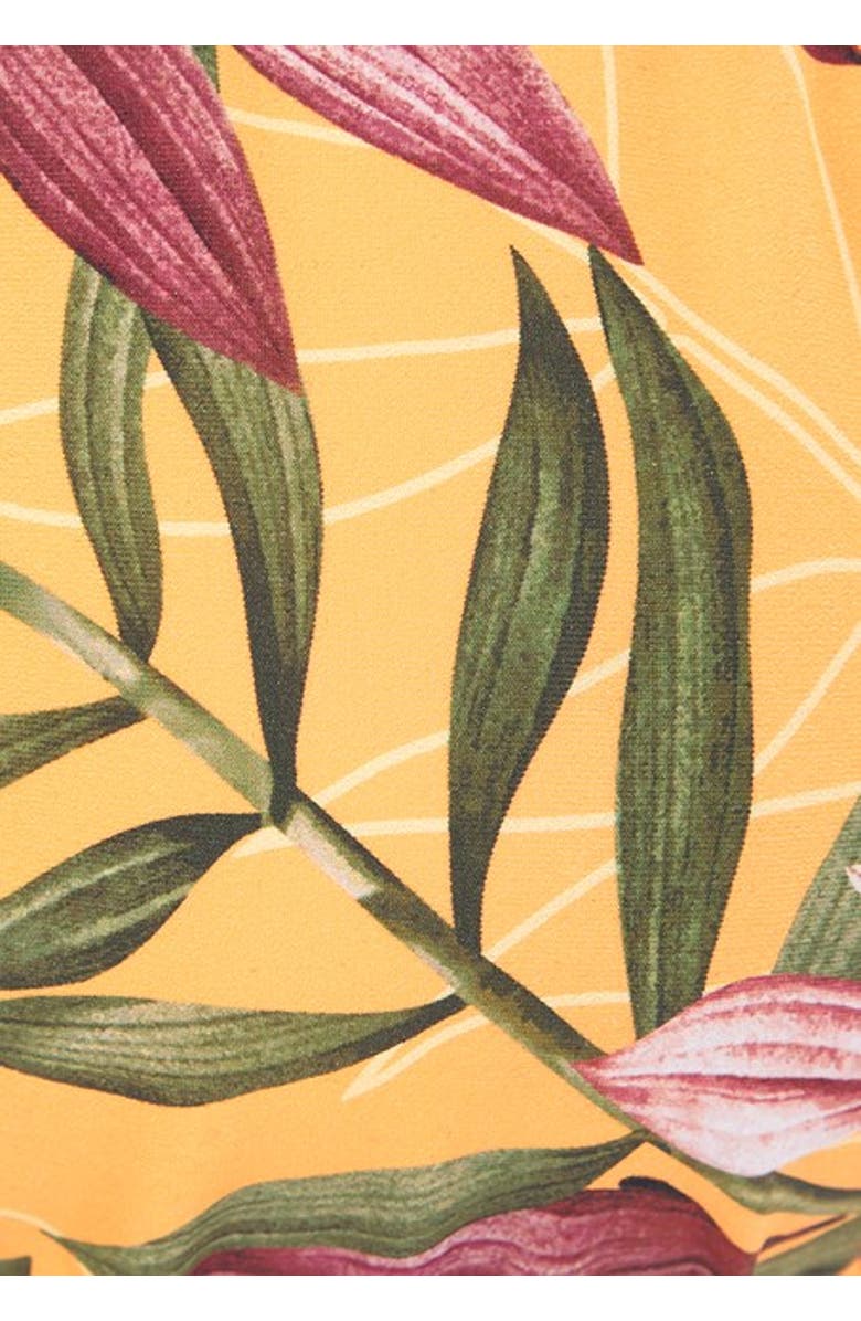 LASCANA Tropical Print Classic Bikini Bottom, Alternate, color, Yellow Printed