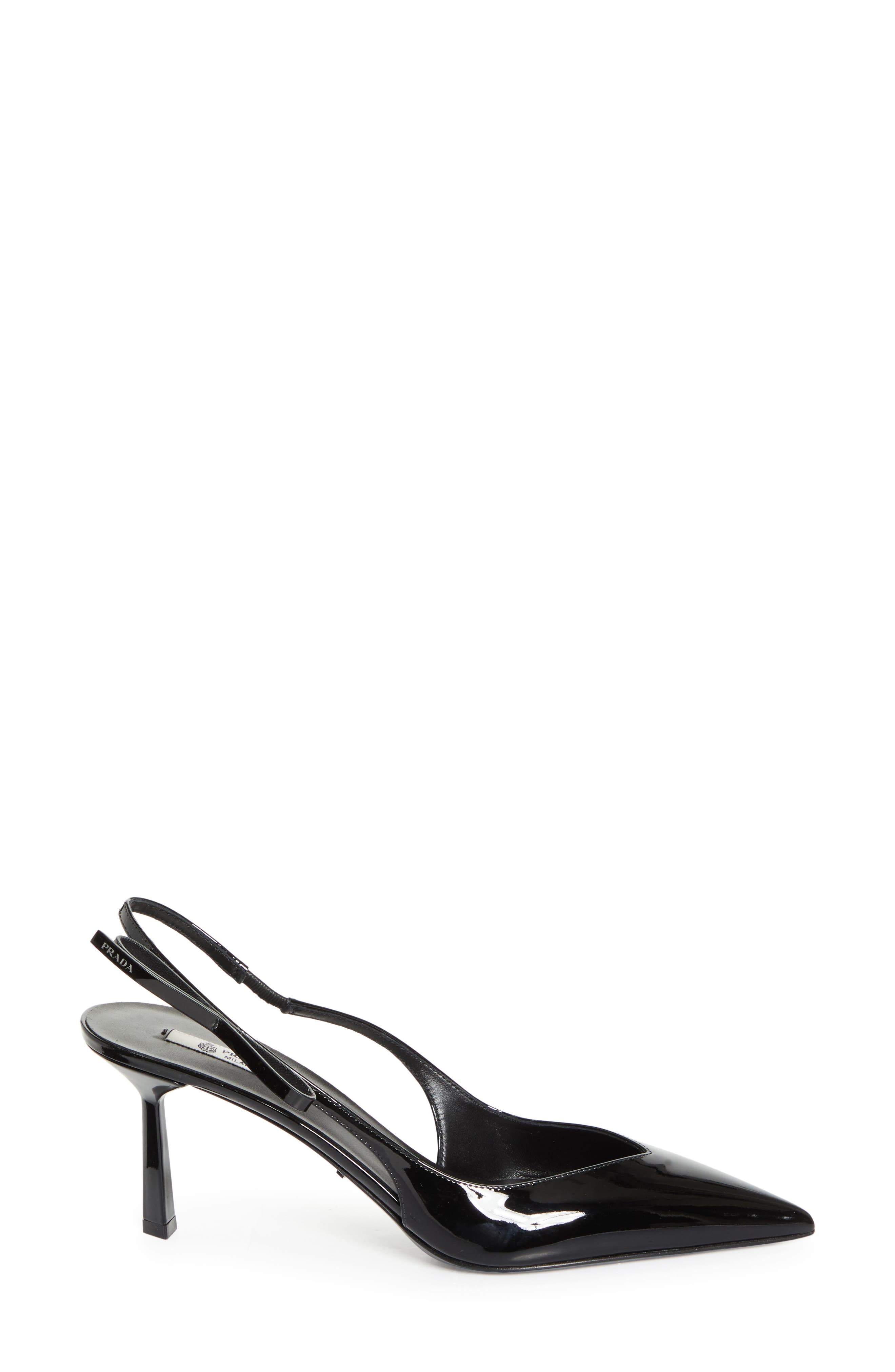 Prada Bow Ponted Toe Slingback Pump, Alternate, color, Nero