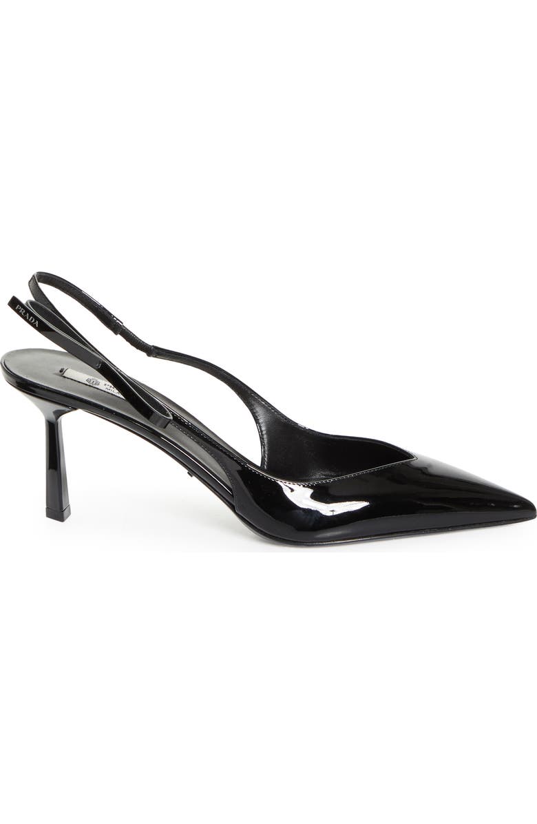 Prada Bow Ponted Toe Slingback Pump, Alternate, color, Nero
