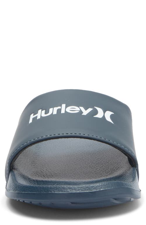 Hurley Wordmark Slide Sandal In Navy