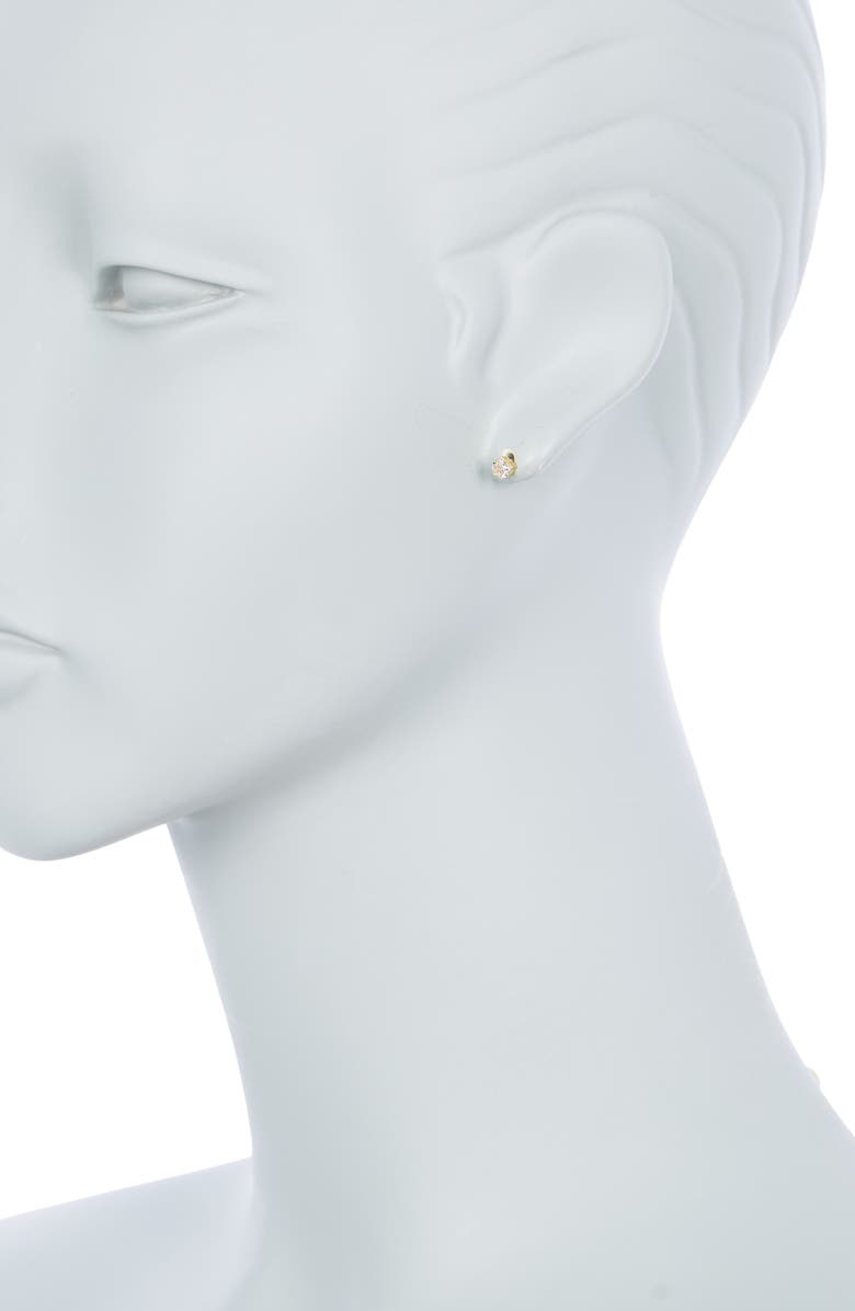 NORDSTROM RACK Demi Fine Princess CZ Stud Earrings, Alternate, color, Clear- Gold
