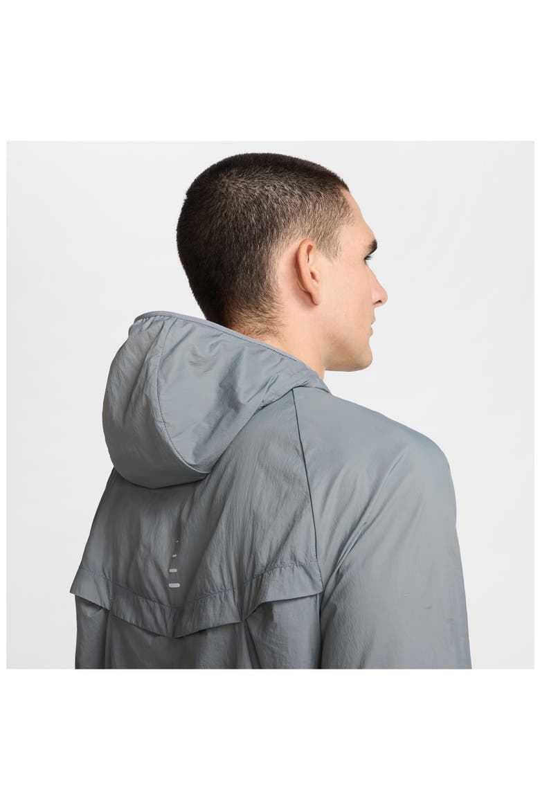 Stride Dri-FIT UV Hooded Running Jacket, Alternate, color, SMOKE GREY/ REFLECTIVE SILV