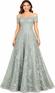 LARA New York Off Shoulder A-Line Gown
