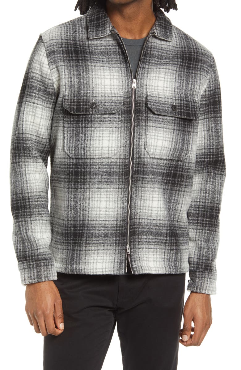 AllSaints Chalkhill Plaid Flannel Shirt Jacket, Alternate, color,
