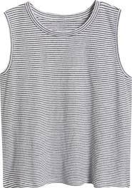 Eileen Fisher Stripe Crewneck Organic Linen Tank