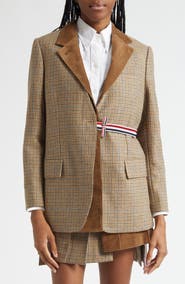 Thom Browne Check Wool Blazer with Removable Vest