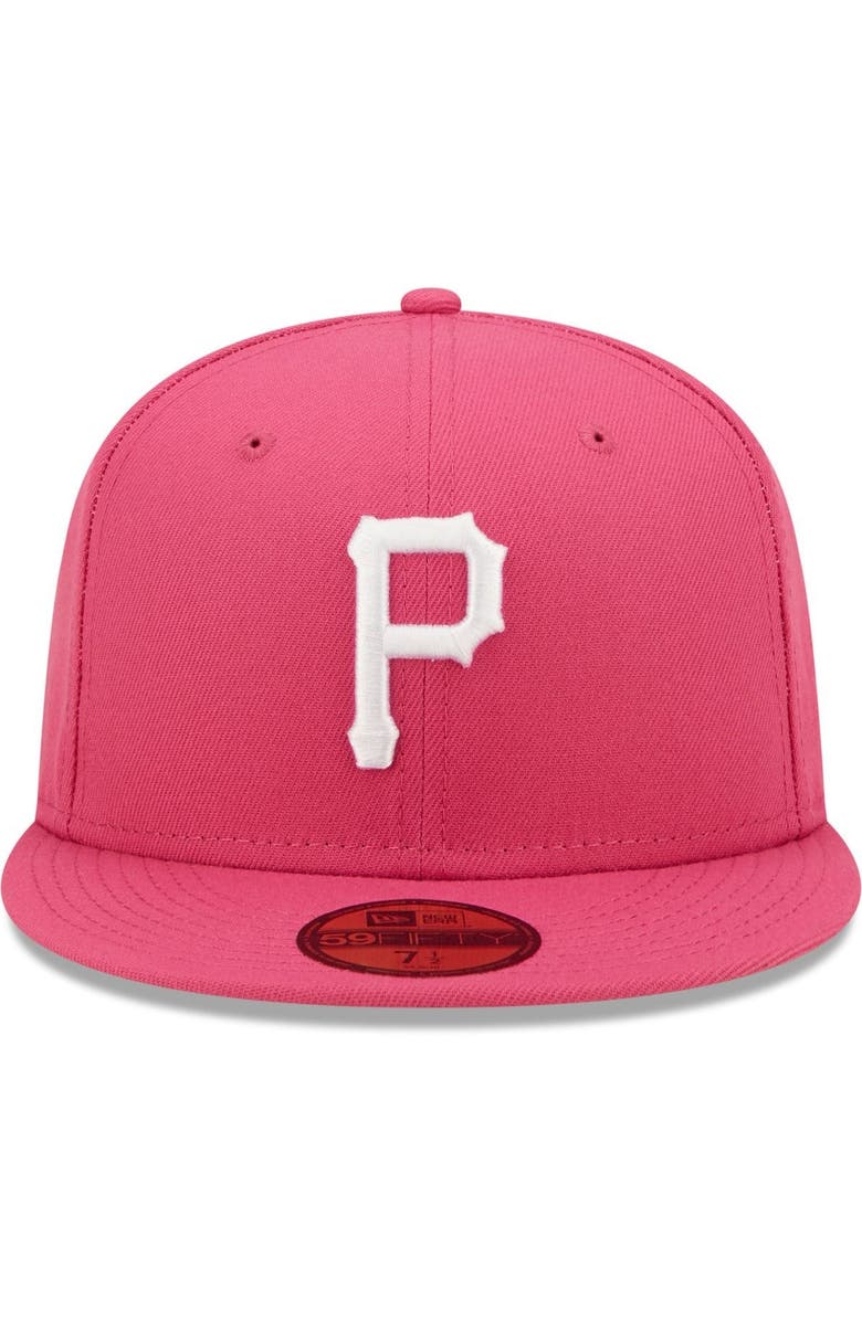 New Era Men's New Era Beetroot Pittsburgh Pirates Logo 59FIFTY Fitted Hat, Alternate, color, 