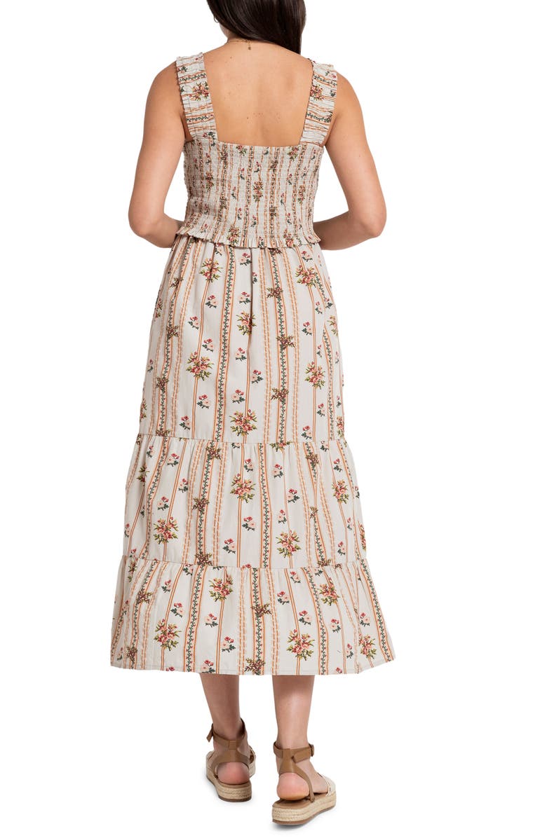 Seraphine Floral Cotton Maternity/Nursing Midi Sundress, Alternate, color,