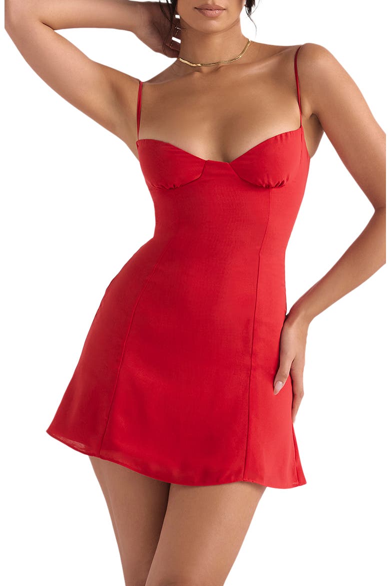 Christiana Floral Minidress, Alternate, color, RED