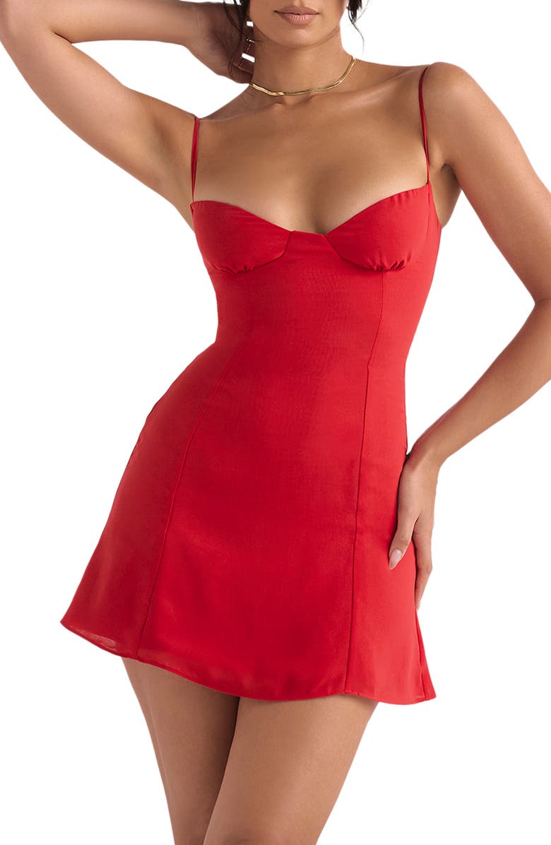 HOUSE OF CB Christiana Floral Minidress, Alternate, color, Red