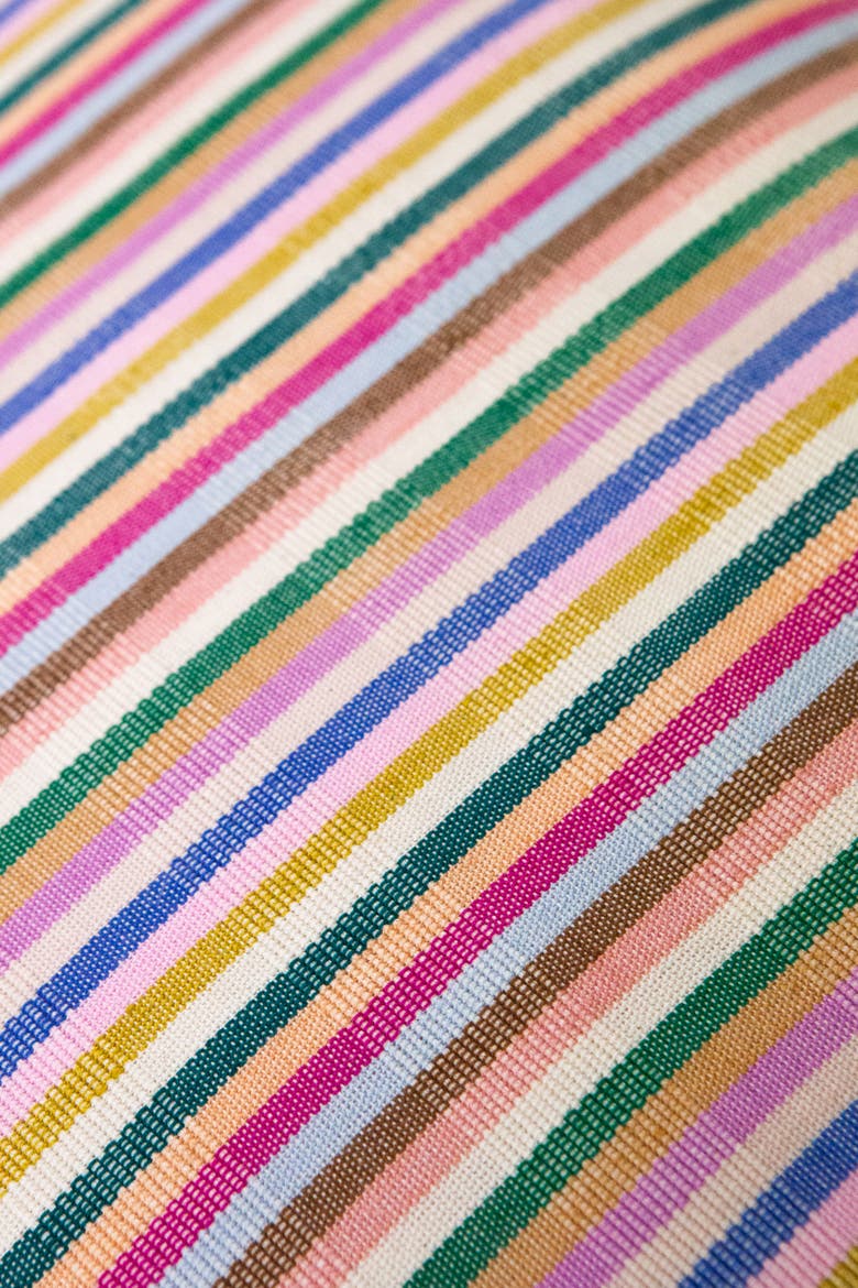 Valentina Rainbow Striped Cotton Handwoven Rectangle Throw Pillow, Alternate, color, Rainbow Stripe