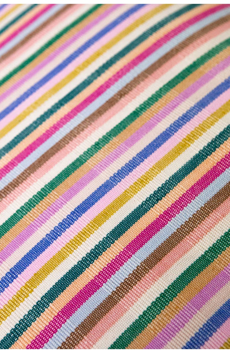 Archive New York Valentina Rainbow Striped Cotton Handwoven Square Throw Pillow, Alternate, color, Rainbow Stripe