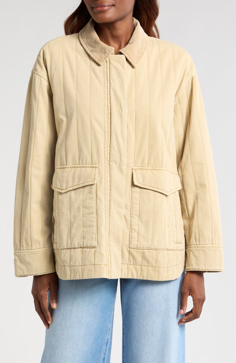 Pistola Cecile Quilted Denim Jacket, Alternate, color, Canoe