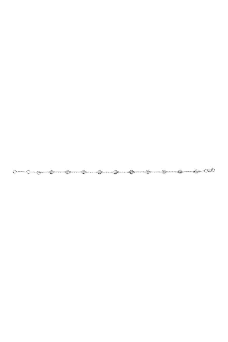 14K Gold 1/2 Cttw Bezel Set Lab Grown Diamond Station Bracelet, Alternate, color, White