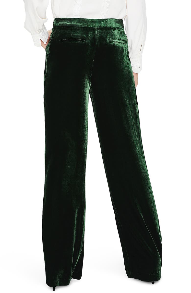 Boden Selwood Velvet Wide Leg Pants, Alternate, color, Chatsworth Green