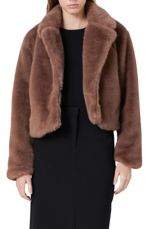 Faux Fur Button Coat