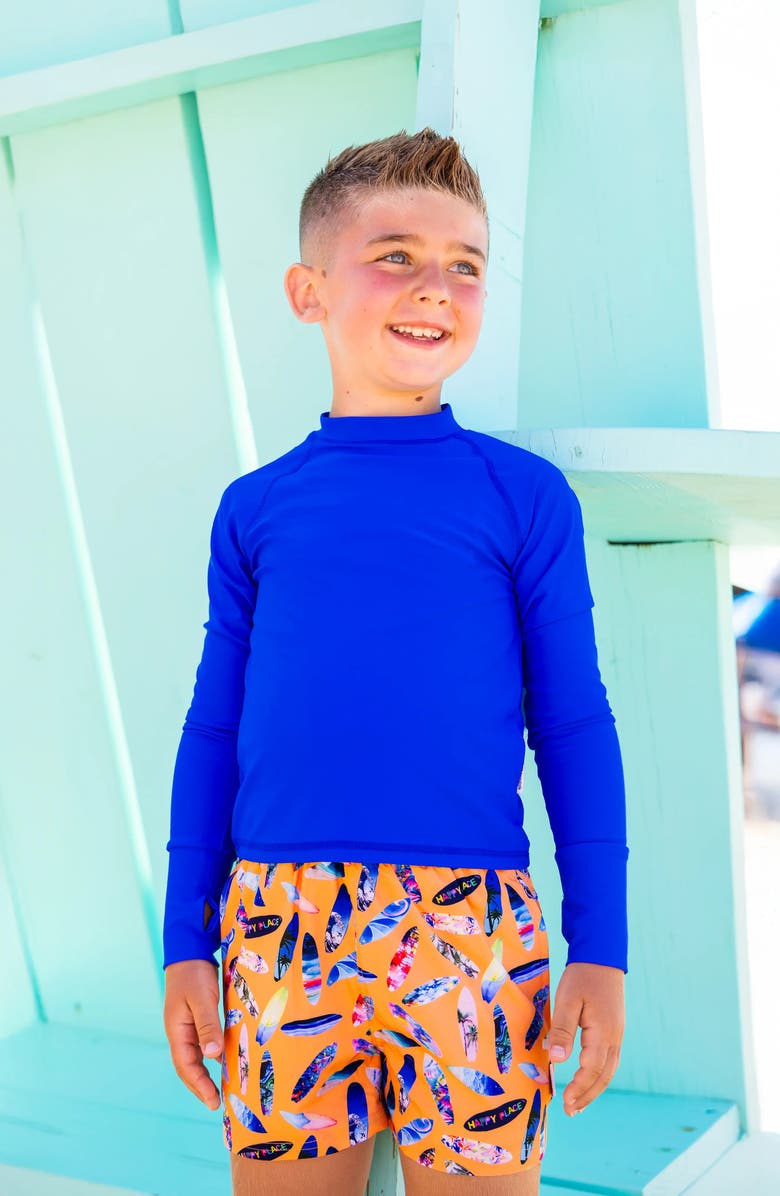 Limeapple Boys Surfboard Print Board Shorts, Alternate, color, Multicolor