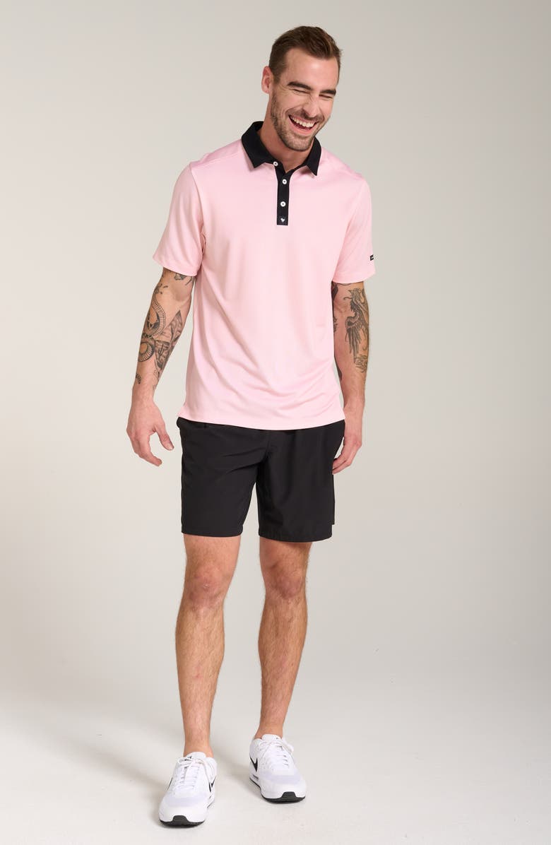 Bad Birdie Rose Quartz Piqué Knit Performance Golf Polo, Alternate, color, 