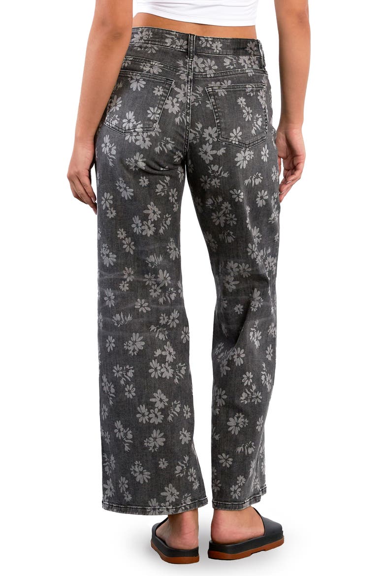 Floral Wide Leg Jeans, Alternate, color, GREY FLORAL DENIM