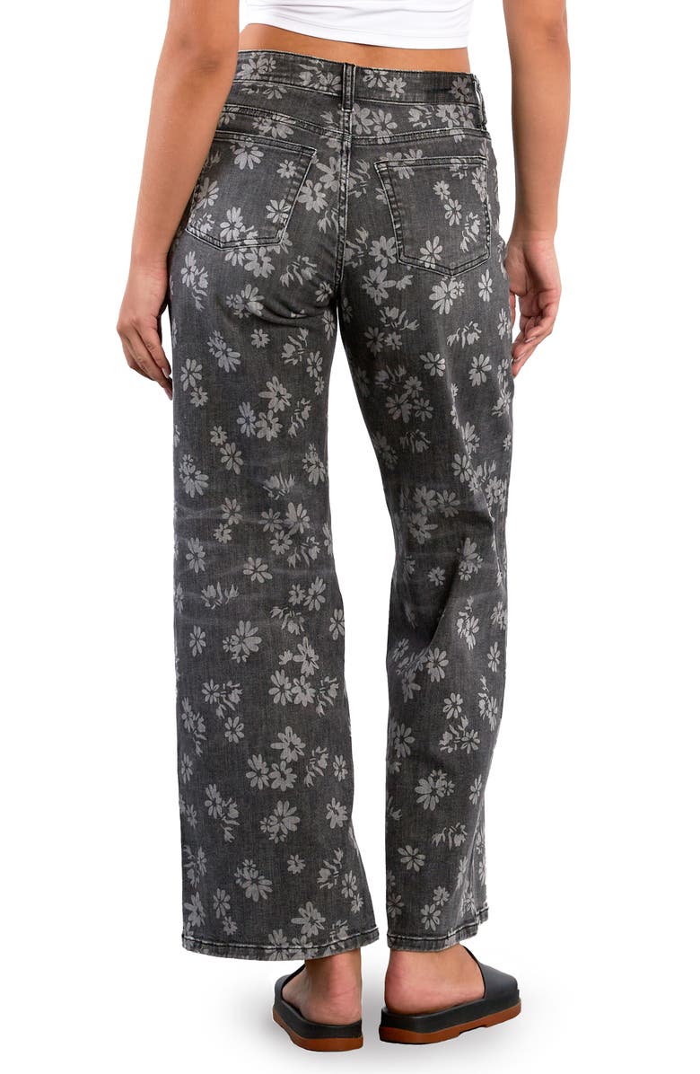 HINT OF BLU Floral Wide Leg Jeans, Alternate, color, Grey Floral Denim