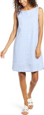beachlunchlounge Alina Stripe Linen & Cotton Shift Dress