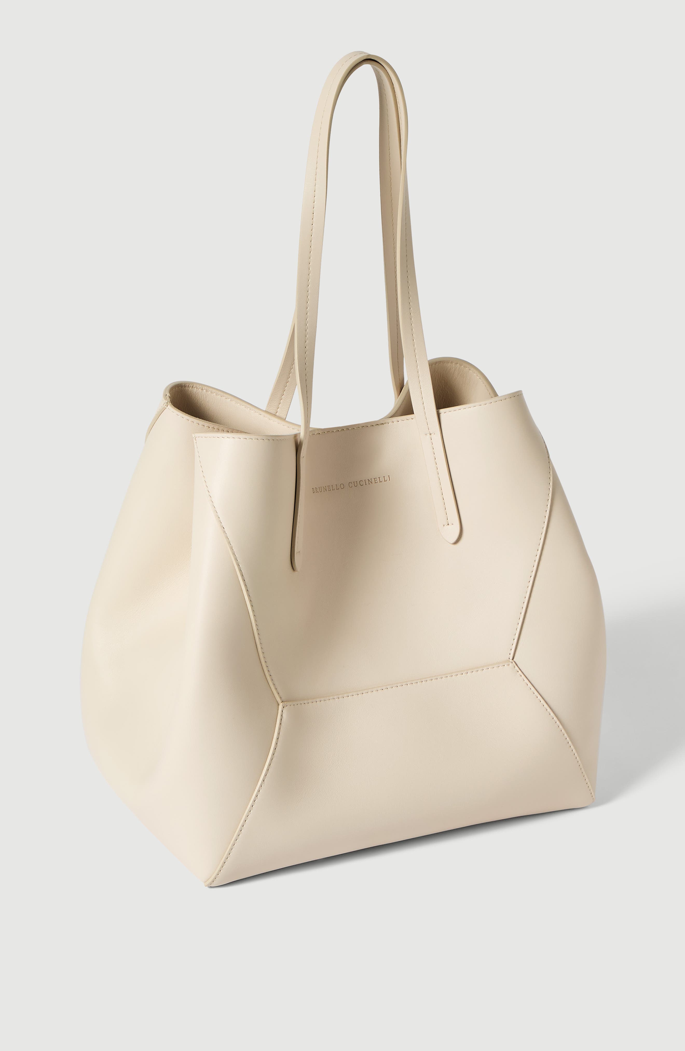 BC Duo bag in calfskin with monili, Alternate, color, Ivory