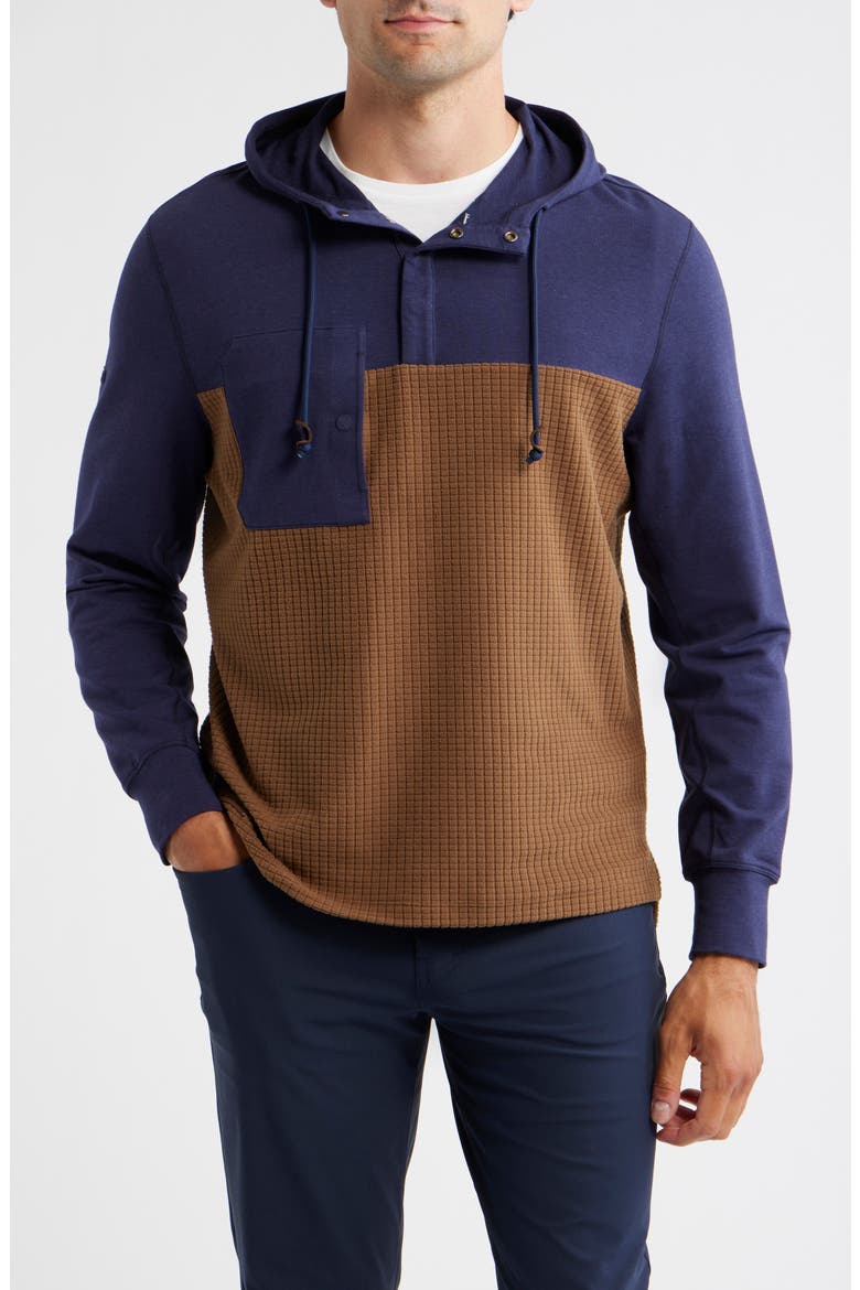 Waffle Panel Hoodie, Main, color, NAVY