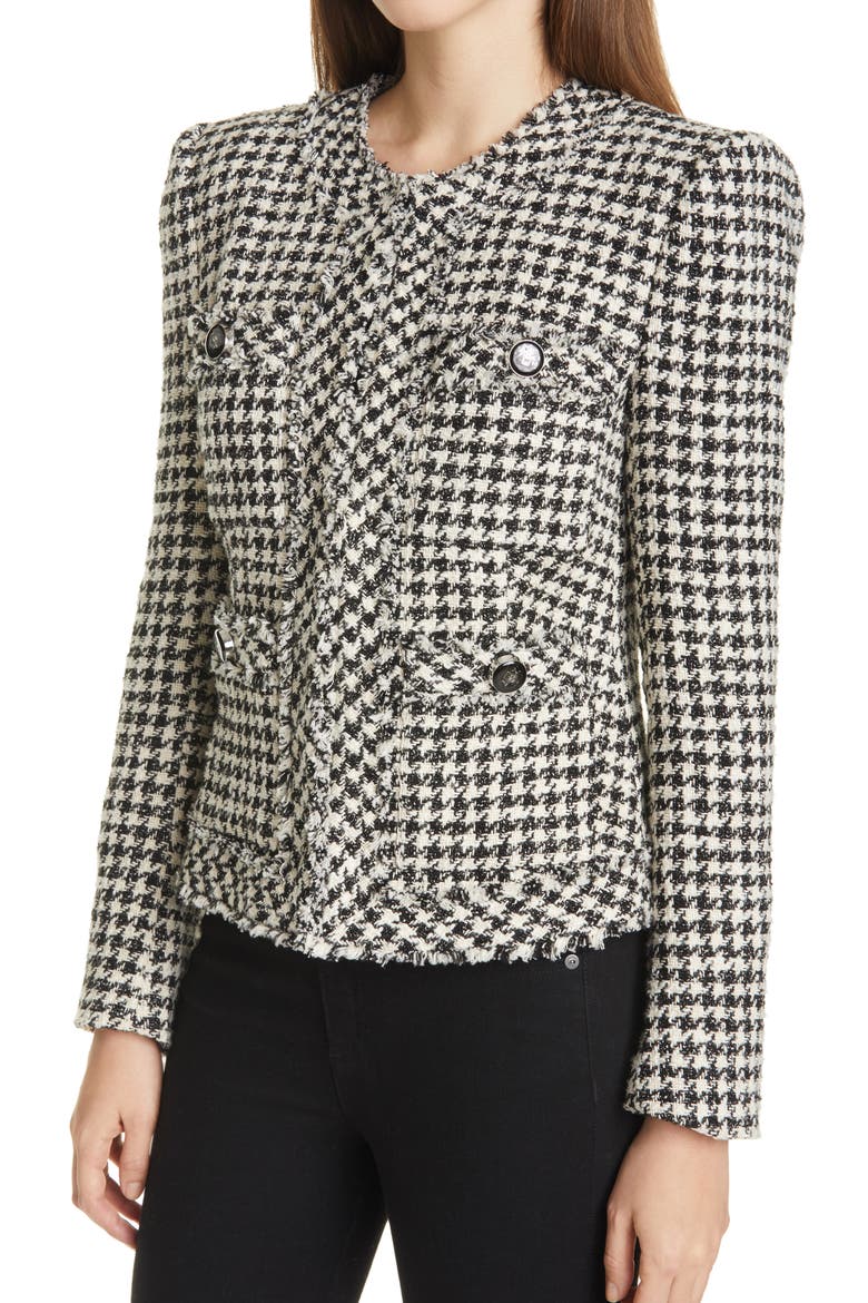 Shanti Houndstooth Jacket, Alternate, color, BLACK/ WHITE