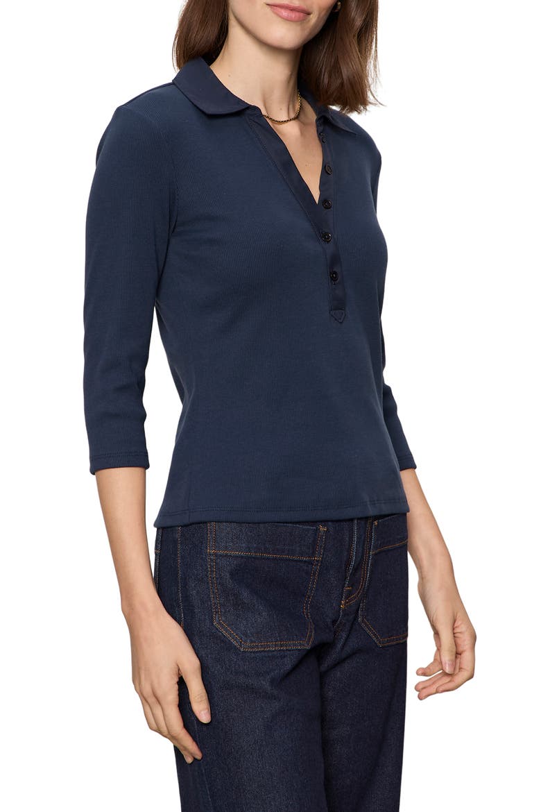 Echo Rib Henley Top, Alternate, color, NAVY BLUE