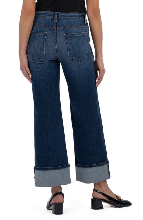 Kut From The Kloth Meg High Waist Cuffed Hem Wide Leg Jeans In Blue