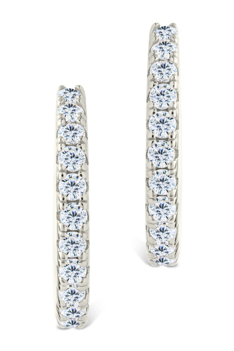 Eleri Cubic Zirconia Hoop Earrings, Alternate, color, SILVER