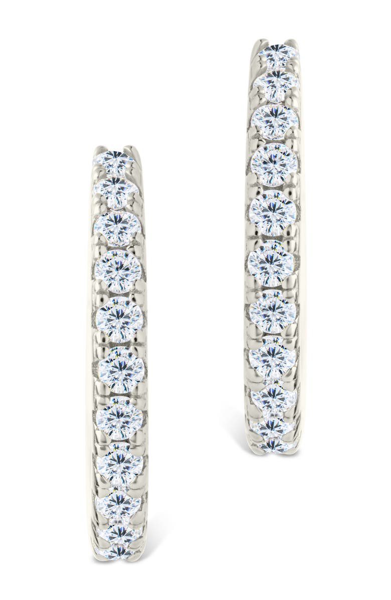 Sterling Forever Eleri Cubic Zirconia Hoop Earrings, Alternate, color, Silver