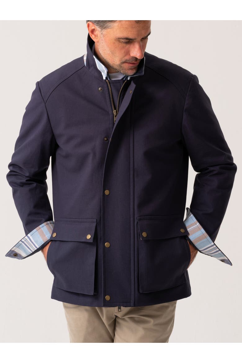 Cotton Car Coat, Main, color, Navy