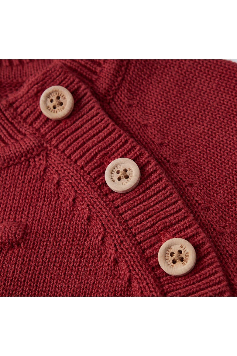 Knit Popcorn Sweater, Alternate, color, Wine