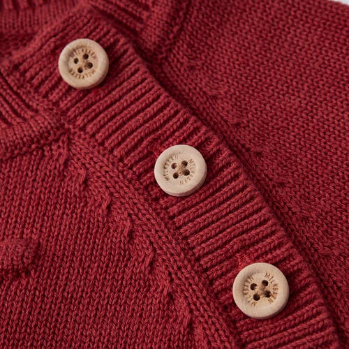 Milkbarn Knit Popcorn Sweater In Burgundy