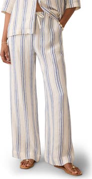 Faherty Palma Linen Stripe Drawstring Pants
