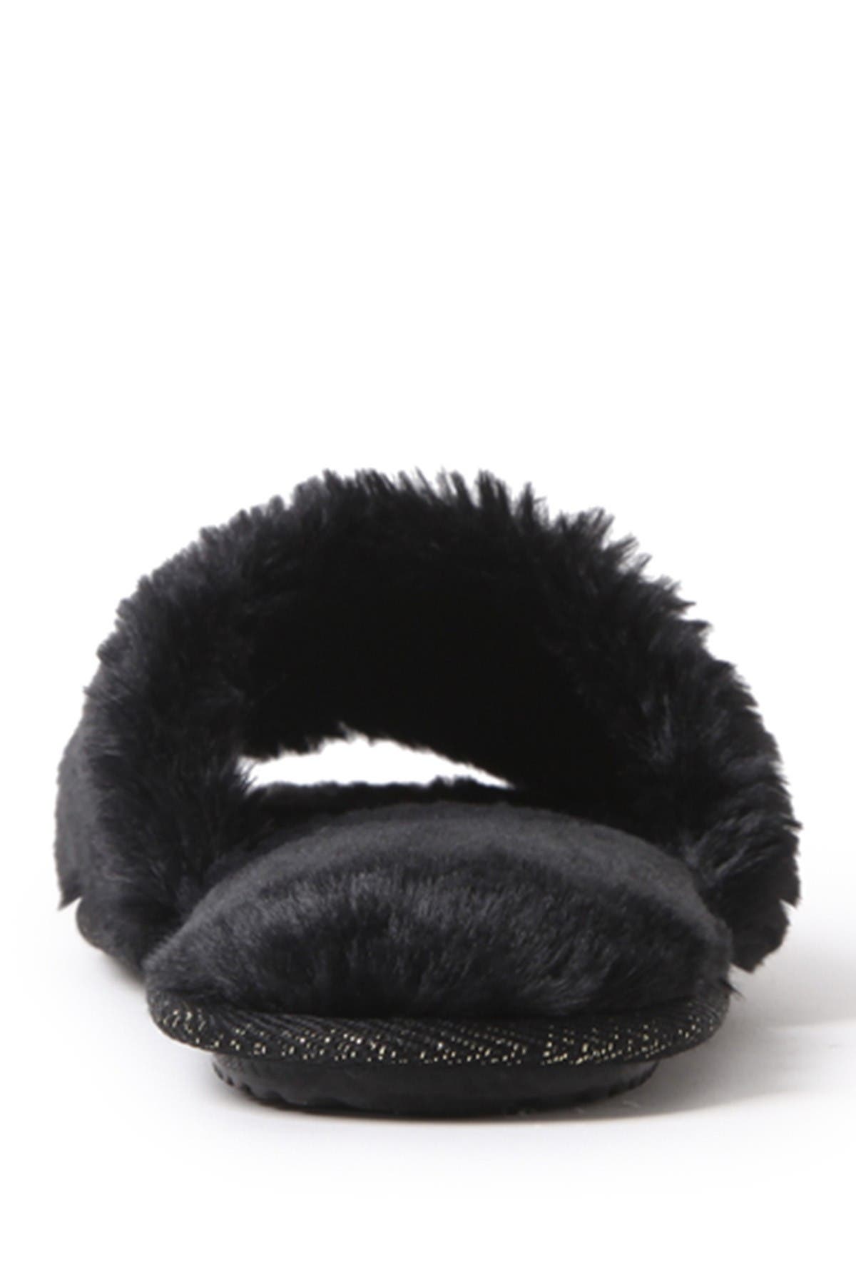 DEARFOAMS Novelty Faux Fur Bridal Slide, Alternate, color, Black