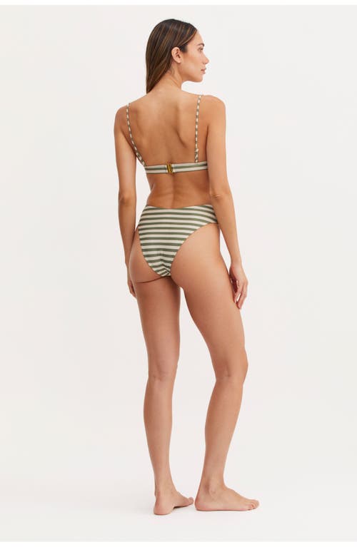 Au Naturel By Gottex Timeless Chic Mila Wide Band Triangle Bikini Top In Oli/ivo