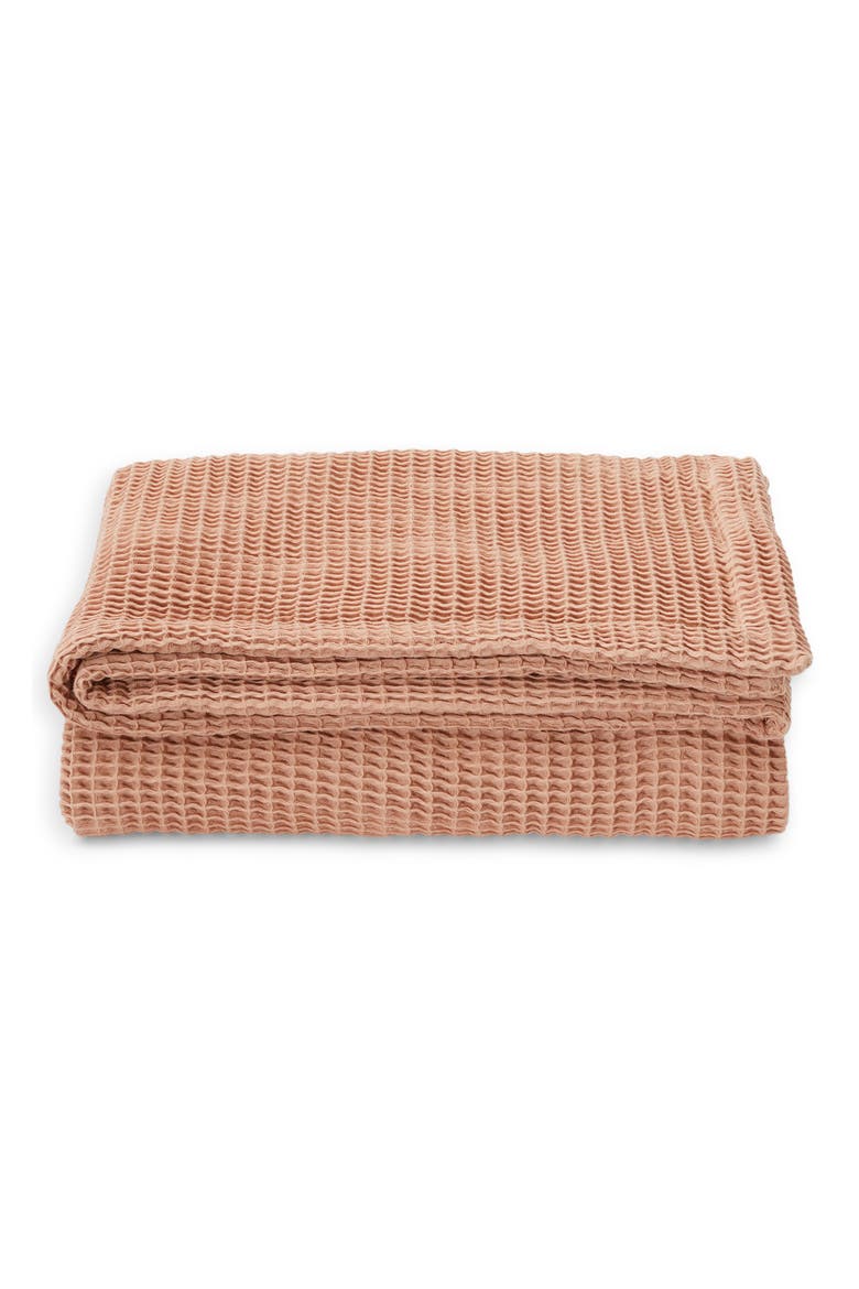 Organic Cotton Waffle Knit Throw Blanket, Main, color, PETAL