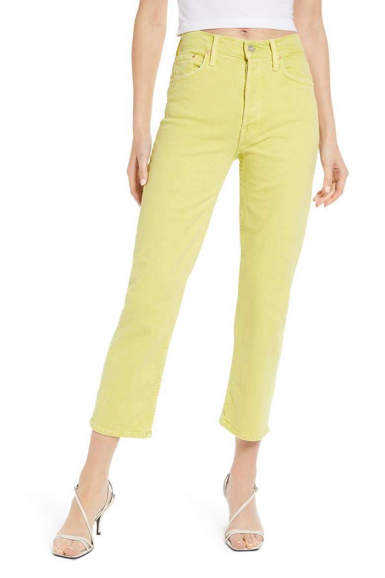 The Tomcat Chew Ripped Crop High Waist Jeans, Main, color, CITRON