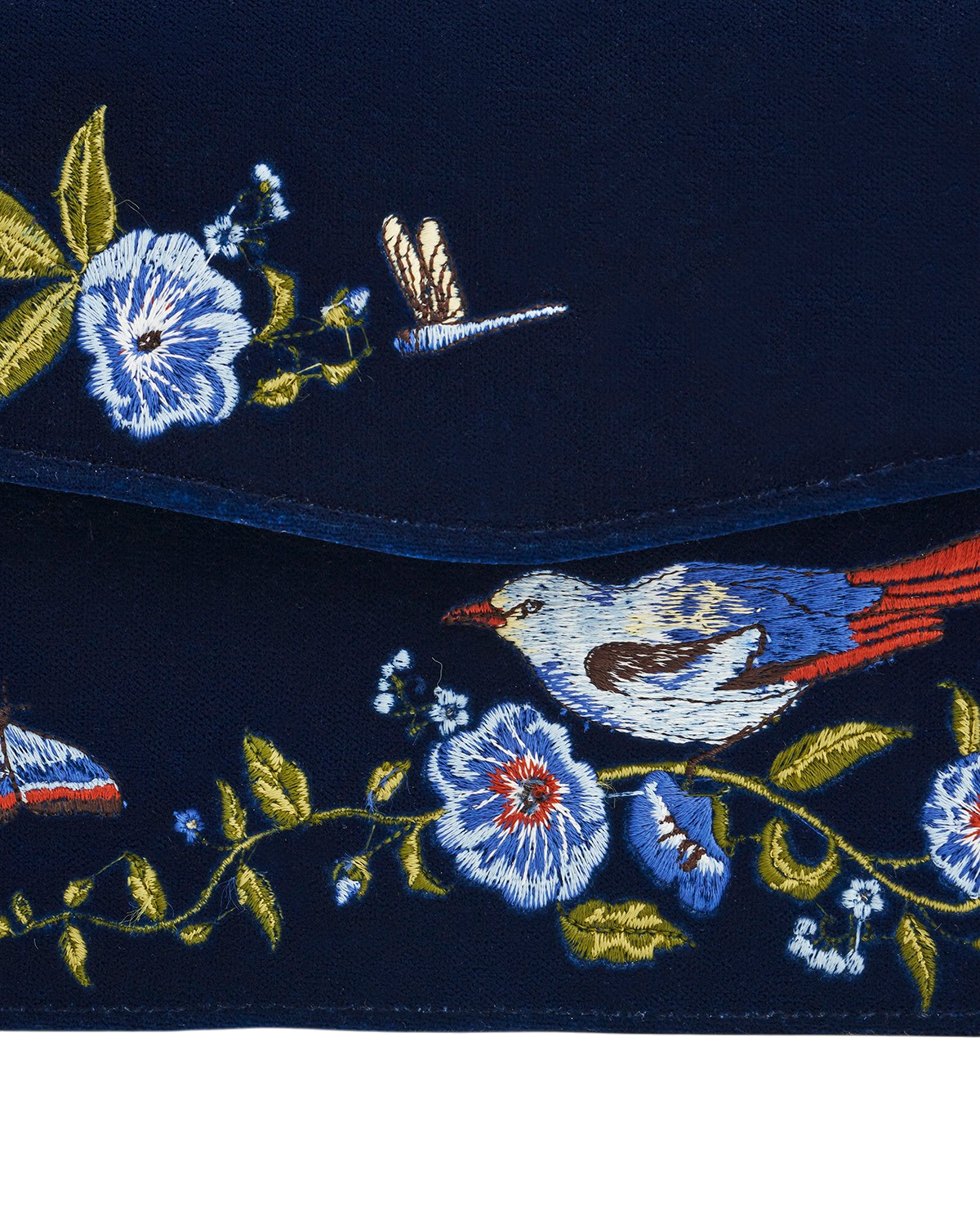 Eliza Nightingale Embroidered Velvet Top Handle Purse, Alternate, color, Navy
