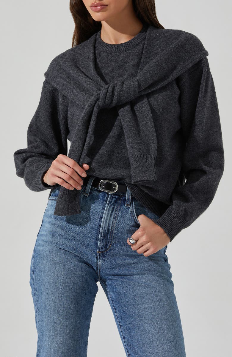 ASTR the Label Delrin Sweater, Main, color, Charcoal