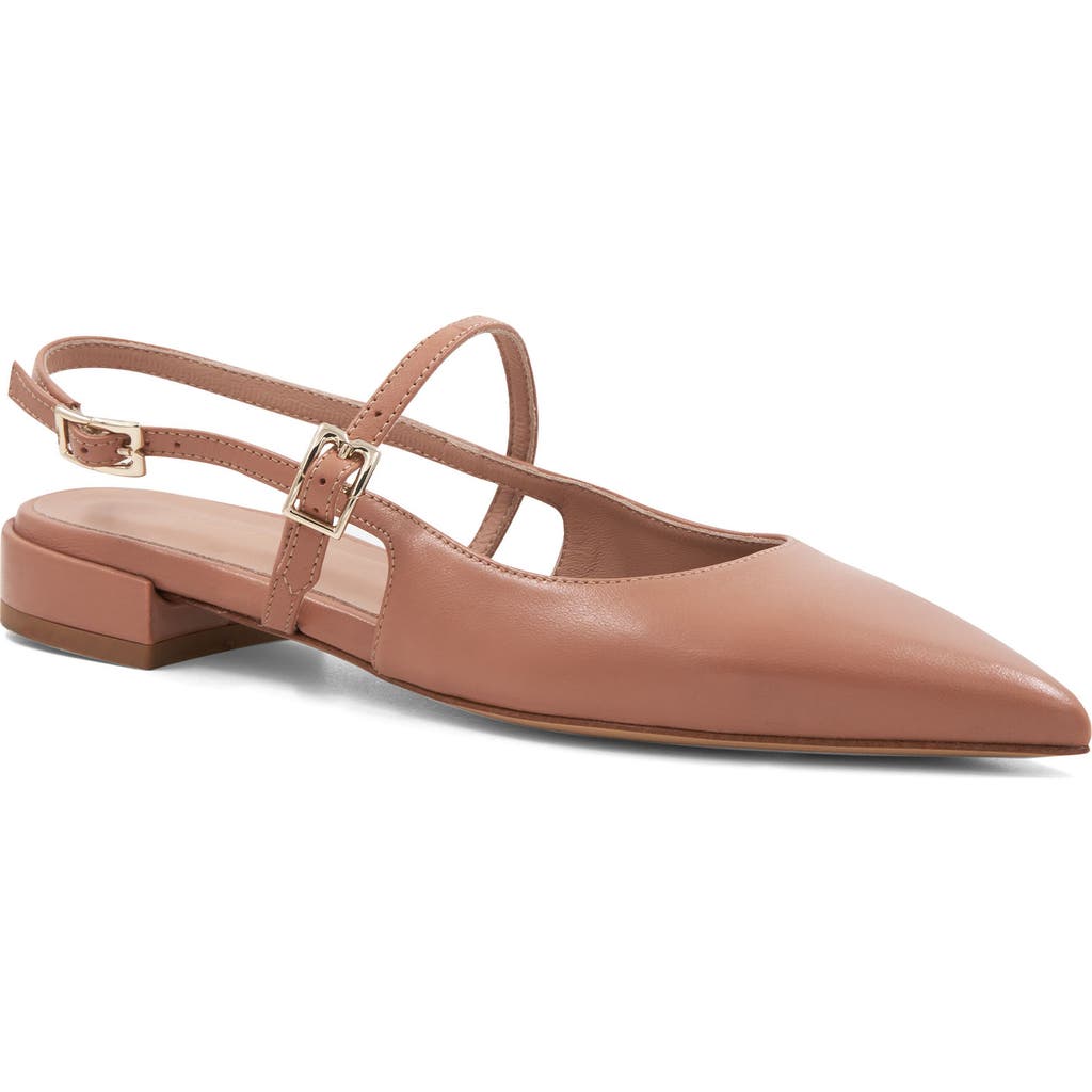 Bruno Magli Martina Slingback Mary Jane Pointed Toe Flat In Tan